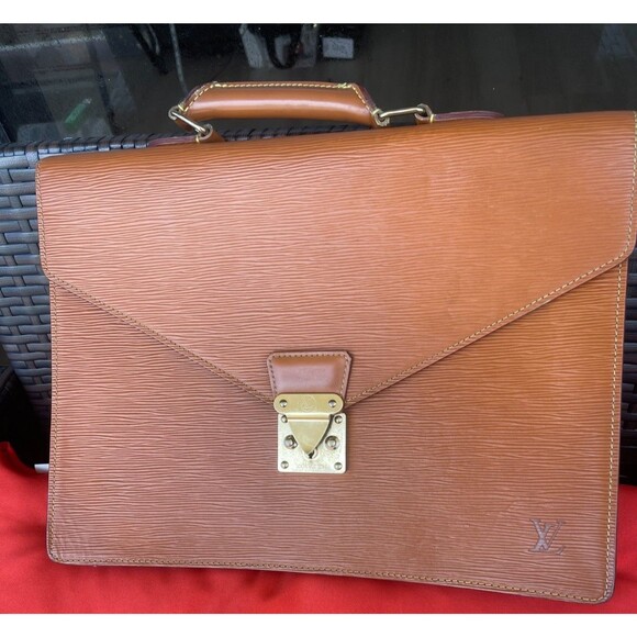 LOUIS VUITTON Epi Serviette Conseiller Briefcase Brown M54423 LV Authentic ++++ - Picture 4 of 10
